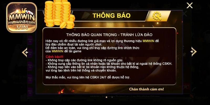 Người chơi cần lưu ý tránh click vào link giả mạo